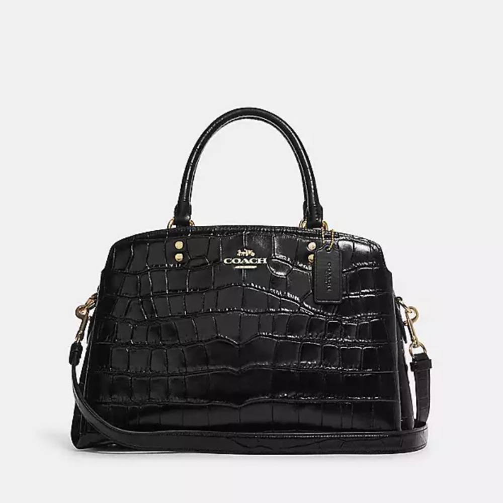 Coach Lillie Carryall with croc embossed detail.